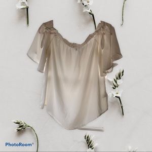 Naked Zebra- Off the shoulder chiffon blouse